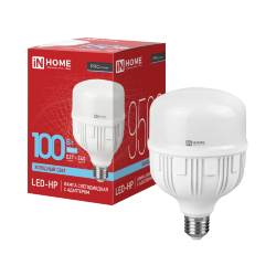 Лампа светодиодная LED-HP-PRO 100Вт 230В E27 с адаптером Е40 6500К 9500Лм IN HOME