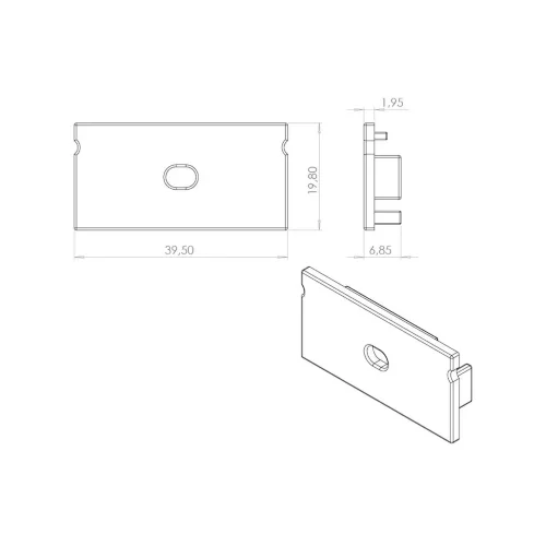 Заглушка с отверстием для профиля (776) - фото II