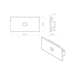 Заглушка с отверстием для профиля (776)