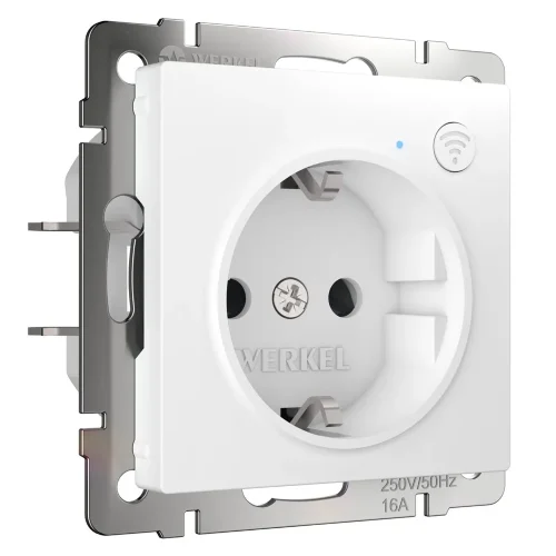 Умная  встраиваемая розетка с заземлением с защитными шторками (белый) W1171601 - фото
