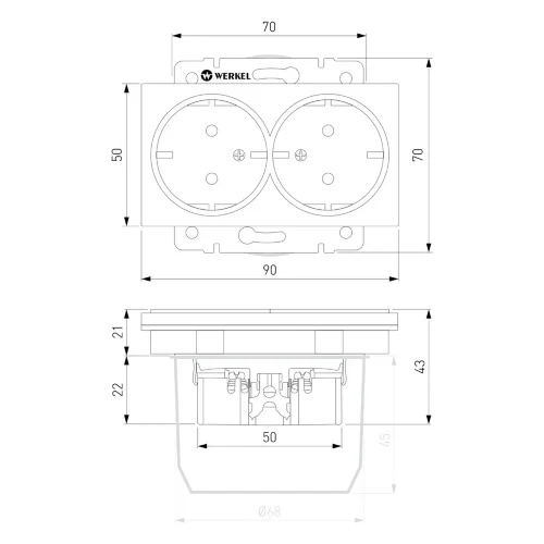 Розетка двойная с заземлением (Hammar черный) W1272008 - фото 5