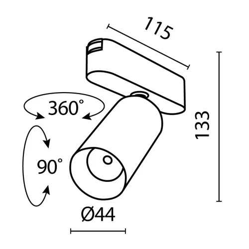 Трековый светильник Фокус / Focus Led Radity 3000K 12Вт 36° (Черный) TR103-1-12W3K-M-B - фото 3
