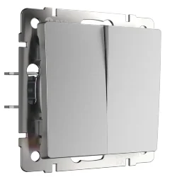 Перекрестный переключатель двухклавишный серебряный W1123008