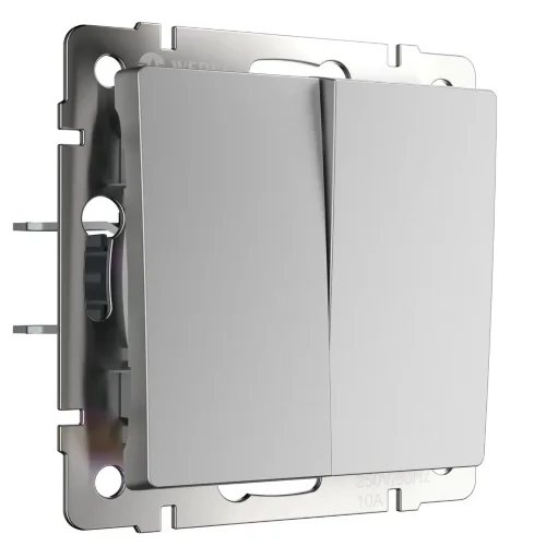 Перекрестный переключатель двухклавишный серебряный W1123008 - фото