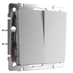 Перекрестный переключатель двухклавишный серебряный W1123008