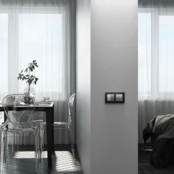 Перекрестный переключатель двухклавишный серебряный W1123008