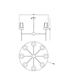 Люстра Freya FR5196PL-08BBS (Черный и Латунь)
