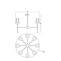 Люстра Тида / Tida (Черный и Латунь) FR5196PL-08BBS