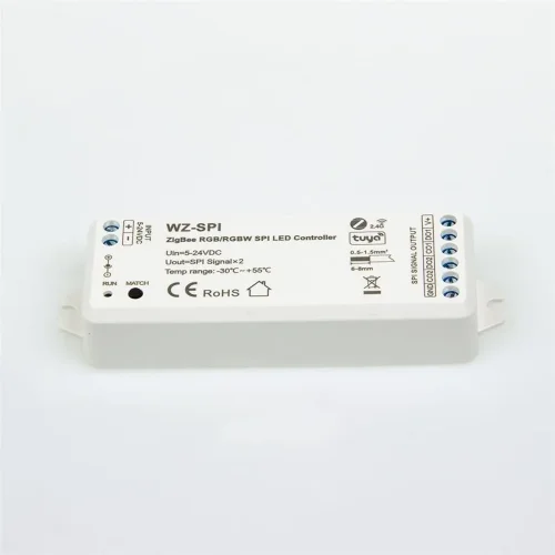 Контроллер WZ-SPI KZ12 (ZigBee, RF 2.4G, tuya, out-SPIx2, max 1000pix, 5-24V, IP20) - фото I