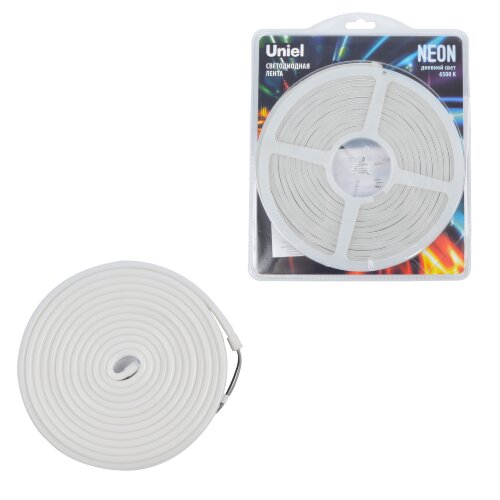 ULS-N01-2835-120LED-m-6mm-IP67-DC12V-9W-m-5M-6500K Светодиодная гибкая герметичная лента, NEON, Катушка 5м, в блистере, Дневной белый свет 6500K - фото 4