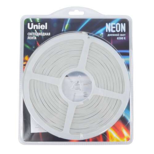 ULS-N01-2835-120LED-m-6mm-IP67-DC12V-9W-m-5M-6500K Светодиодная гибкая герметичная лента, NEON, Катушка 5м, в блистере, Дневной белый свет 6500K - фото 4