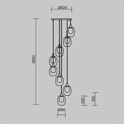 Подвесной светильник Aura E14х8 (Латунь)