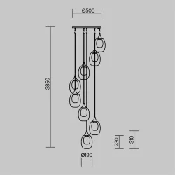 Подвесной светильник Aura E14х8 (Латунь)