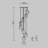 Подвесной светильник Аура / Aura E14х8 (Латунь) MOD016PL-08BS1 - фото 2
