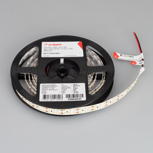 Светодиодная лента RT-А240-15mm 24V Warm3000 CRI98 (19.2 W/m, IP20, 2835, 5m) (Arlight, Открытый) 028634(2) - фото 2