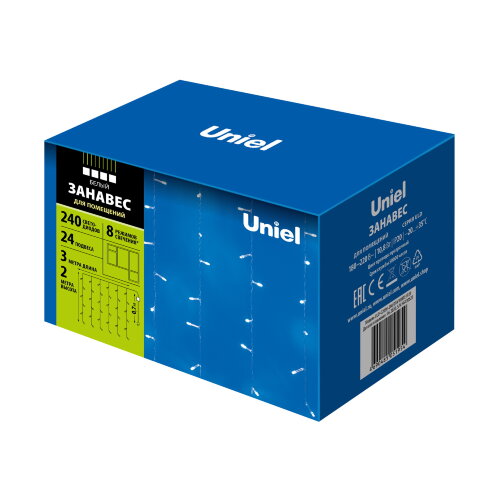 ULD-C2030-240-DTA WHITE IP20 Занавес светодиодный с контроллером, 3х2м, 240 светодиодов, Белый свет, Провод прозрачный. - фото 10