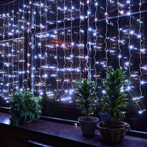 ULD-C2030-240-DTA WHITE IP20 Занавес светодиодный с контроллером, 3х2м, 240 светодиодов, Белый свет, Провод прозрачный. - фото 6