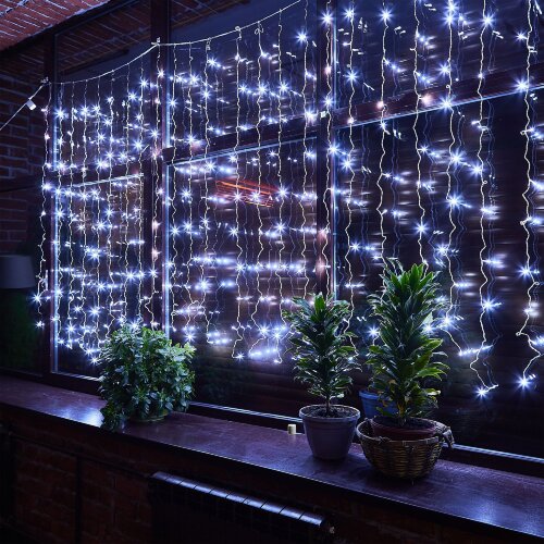 ULD-C2030-240-DTA WHITE IP20 Занавес светодиодный с контроллером, 3х2м, 240 светодиодов, Белый свет, Провод прозрачный. - фото 5