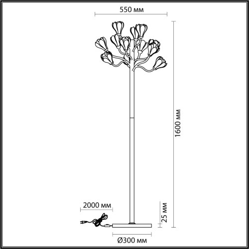 Торшер «ODEON LIGHT» 5090/12F, серия: GARDI. Фото 2.