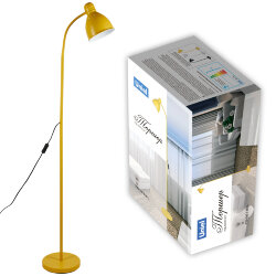 UML-T701 E27 YELLOW Торшер напольный под лампу Е27, 60W, с регулировкой наклона, Механический выключатель, Желтый