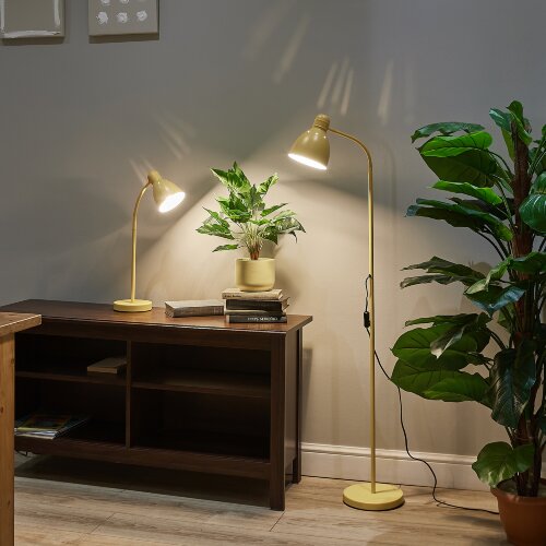 UML-T701 E27 YELLOW Торшер напольный под лампу Е27, 60W, с регулировкой наклона, Механический выключатель, Желтый - фото 12