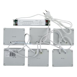 ULP-1010 42W-4000К IP40 GRILYATO WHITE KIT06 Светильники светодиодные потолочные встраиваемые, комплект из 6 штук, Белый свет 4000K, 5208Лм, Для ячеек 100x100мм, Корпус белый, В комплекте с и-п