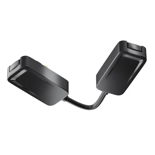 Коннектор питания угловой встраиваемый с проводом 6см Radity черный (Черный) - фото