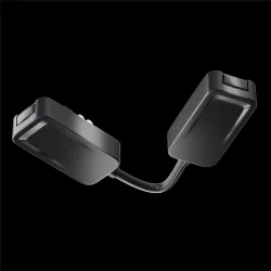 Коннектор питания угловой встраиваемый с проводом 6см Radity черный (Черный)