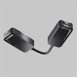 Коннектор питания угловой встраиваемый с проводом 6см Radity черный (Черный)