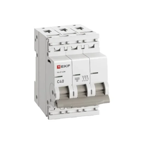 Выключатель автоматический 3п C 40А 6кА ВА 47-63N PROxima EKF M636340C - фото 2