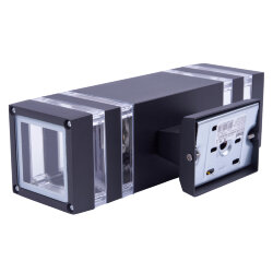 UUL-S24A 2x60W-E27 IP65 BLACK Светильник уличный, под две лампы Е27, Архитектурный накладной, Корпус черный, TM Uniel