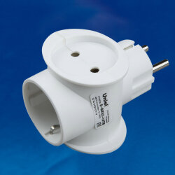 S-GES3-16TB Разветвитель сетевой, 3 гнезда с-з 1 гнездо, б-з 2 гнезда , 16А, 3500Ватт, Белый