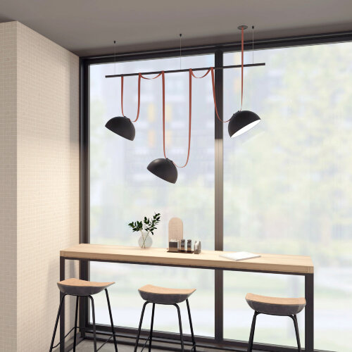 DK5563-BK Cветильник для трека-ремня Belty, серия Flow со светодиодом, D300*H171мм, 48V DC, 28W, RA90, 120°, 3000K, IP20, черный, алюминий. Фото 5