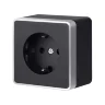 Розетка с заземлением Gallant черный с серебром W5071034 W5071034 - фото