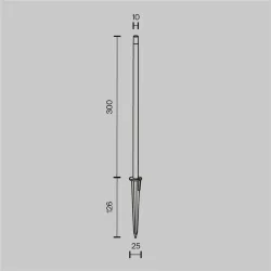 Ландшафтный светильник Копье / Spear 3000К 1Вт IP 65 350° (Графит) O441FL-L1GF3K
