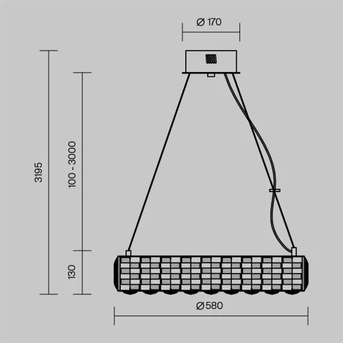 Подвесной светильник Кастелло / Castello 3000К 40Вт (Золото) MOD336PL-L120G3K - фото 6