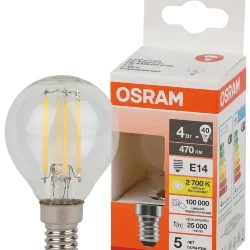 Лампа светодиодная филаментная 4W/6500K (=40W) E14 | Шарик | LED Star 5Y FILAMENT | - OSRAM