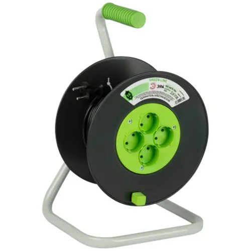 Удлинитель на пластик. катушке 4х15м без заземл. KAT-2x0.75-15m Greenline ПВС 2х0.75 Эра Б0065052 - фото