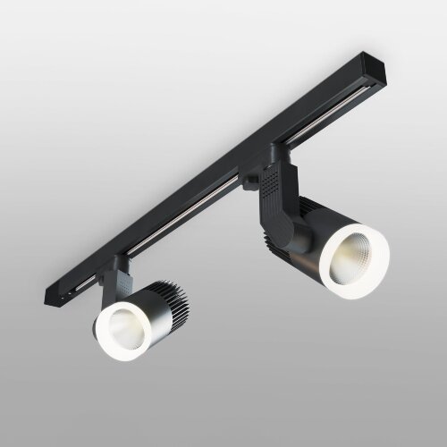 Трековый светодиодный светильник для трехфазного шинопровода Accord Черный 30W 4200K - Фото 4
