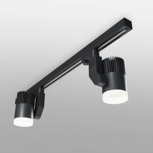 Трековый светодиодный светильник для трехфазного шинопровода Accord Черный 30W 4200K - Фото 6