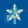 ULD-H1515-010-STB-2AA WARM WHITE STAR-2 Украшение светодиодное для ёлки Звезда-2, 15см, на батарейках не в-к, 10 светодиодов, Теплый белый свет, Прозрачный провод. - фото 1