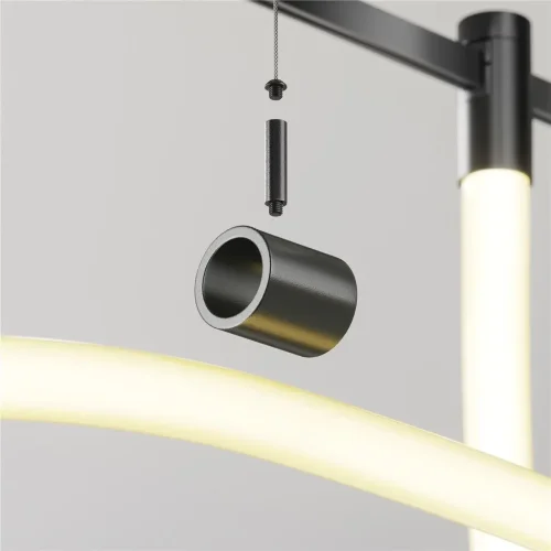 Потолочный коннектор с тросовым подвесом Tau в шинопровод Flarity черный (Черный) - фото 4