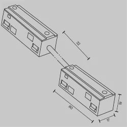 Коннектор питания прямой гибкий 5см Exility черный (Черный)
