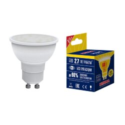 LED-JCDR-7W-WW-GU10-NR Лампа светодиодная, Форма JCDR, матовая, Серия Norma, Теплый белый свет 3000K, Картон