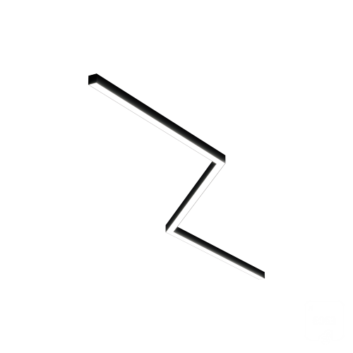 Светильник ЗигЗаг S50 (RAL9005/3x1291mm-135/LT70 — 4K/78W) - фото 1