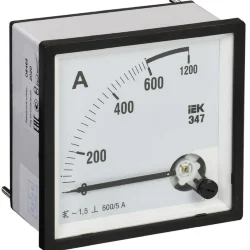 Амперметр Э47 72х72мм 600/5А кл. точн. 1.5 IEK IPA10-6-0600-E