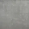 Гирлянда Бахрома на Батарейках 3 x 0,5 м Белая, 100 LED, Провод Прозрачный Силикон, IP65. Фото 1.