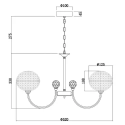 Люстра FR6026PL-06CH Дегни / Degni 32 Вт LED (Хром) FR6026PL-06CH
