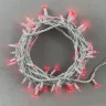 Гирлянда Нить 10м Красная 24В, 75 LED, Провод Белый Каучук, IP65. Фото 1.