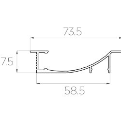 Профиль встраиваемый декоративный LC-PVD-7016-2 Anod